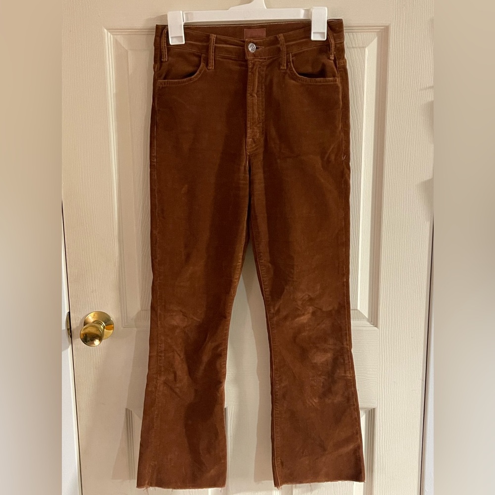 Mother The Hustler Ankle Fray Corduroy Coconut size 25 fit 26x27